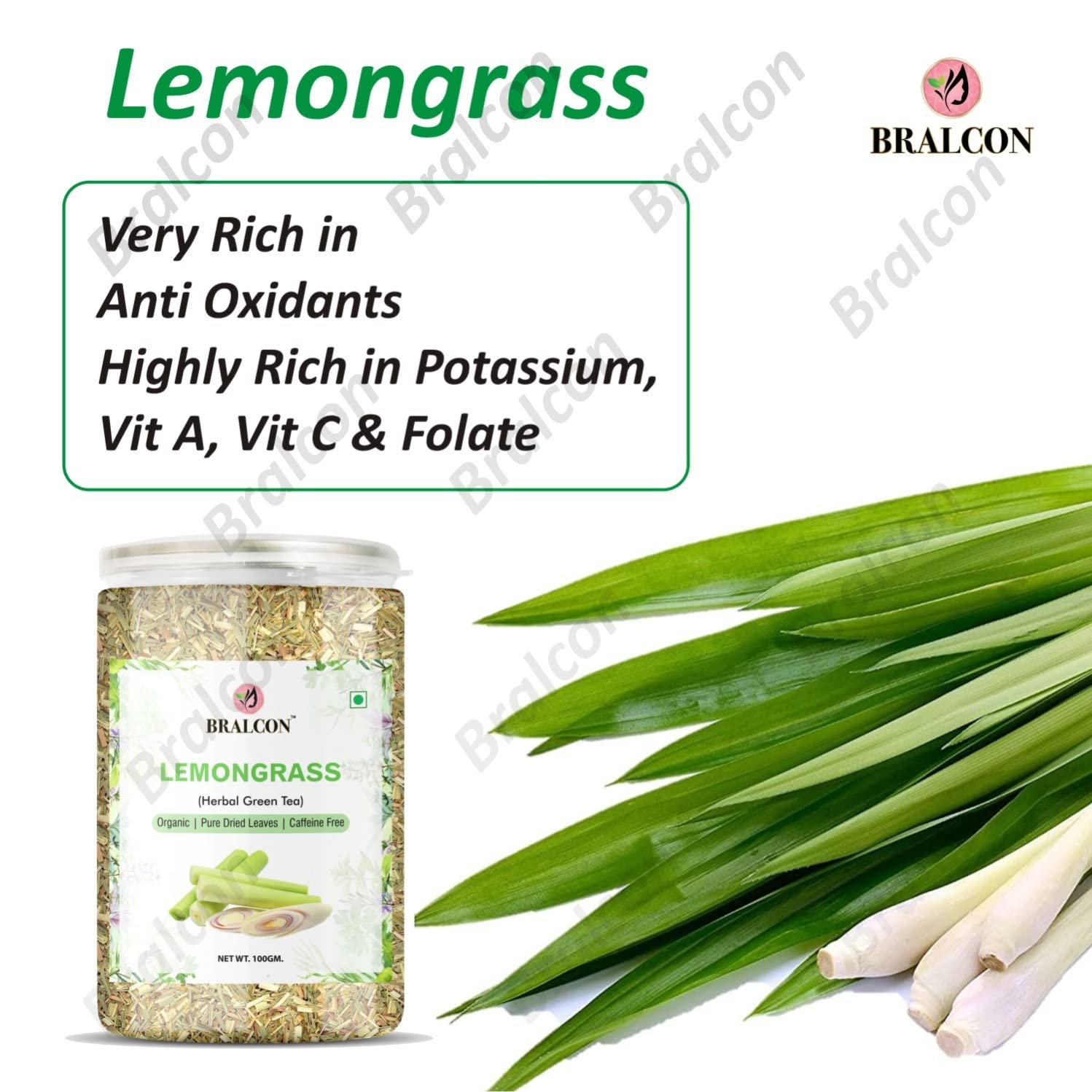BRALCON Organic Lemongrass Herbal Tea - 100g – view 6