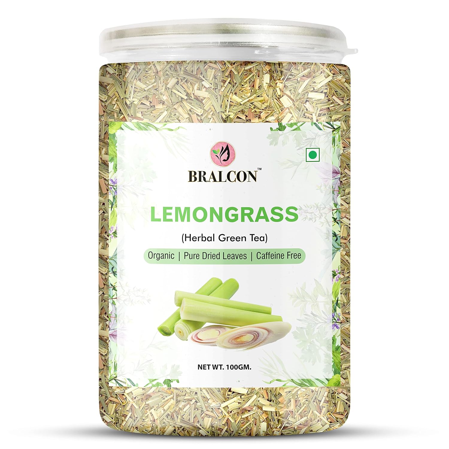 BRALCON Organic Lemongrass Herbal Tea - 100g | 100% Natural Whole Leaf Tea | Immunity Boosting | Antioxidant | Boost Metabolism | Used for Detox