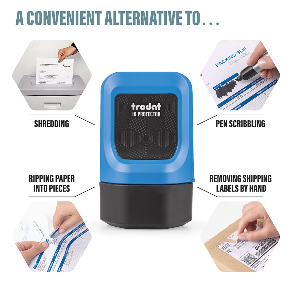 Trodat Identity Theft Protection Roller Stamp, 1-Inch Refillable Privacy Blocker – view 7