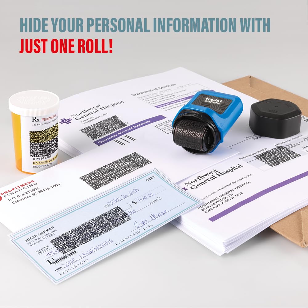 Trodat Identity Theft Protection Roller Stamp, 1-Inch Refillable Privacy Blocker – view 2