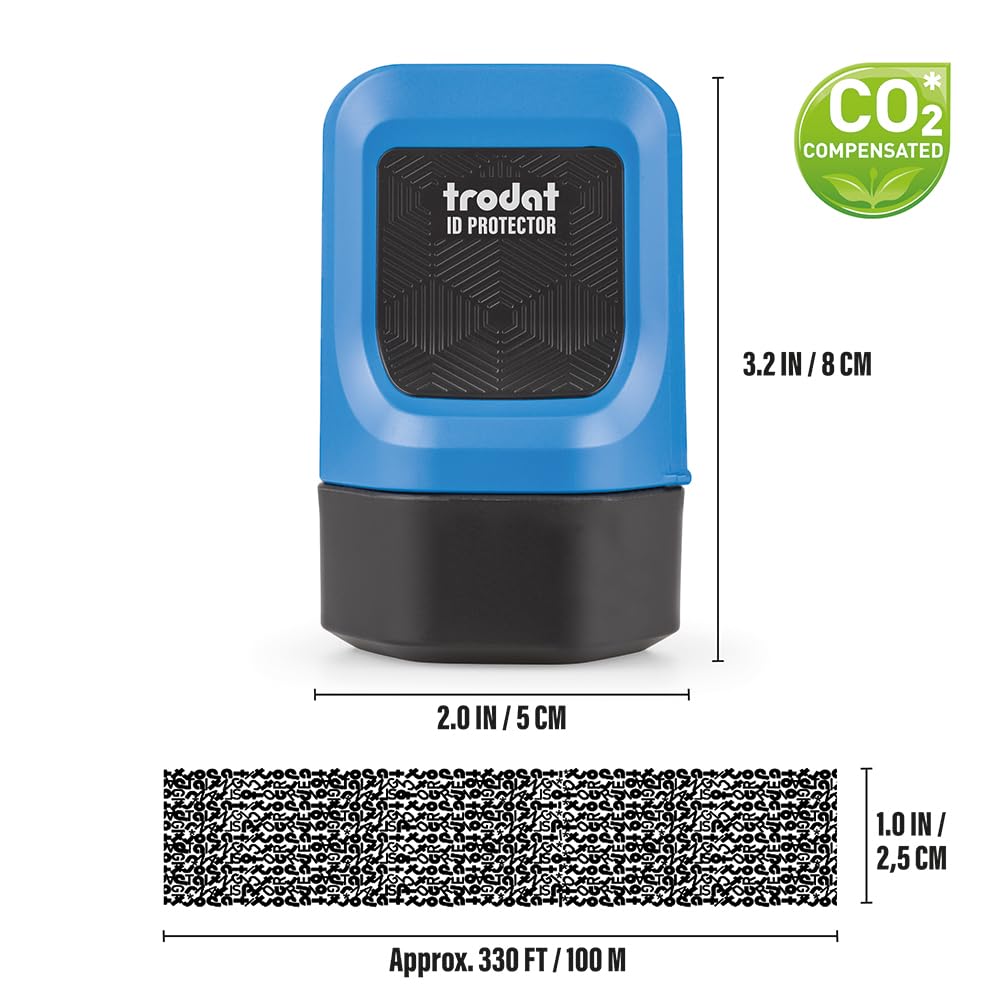 Trodat Identity Theft Protection Roller Stamp, 1-Inch Refillable Privacy Blocker – view 6