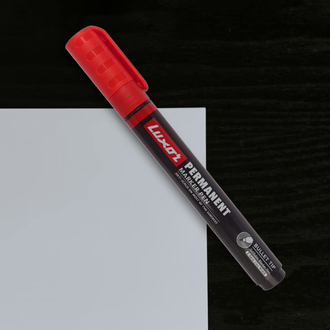 Luxor Refillable Permanent Marker, Red - Pack of 10 – view 6