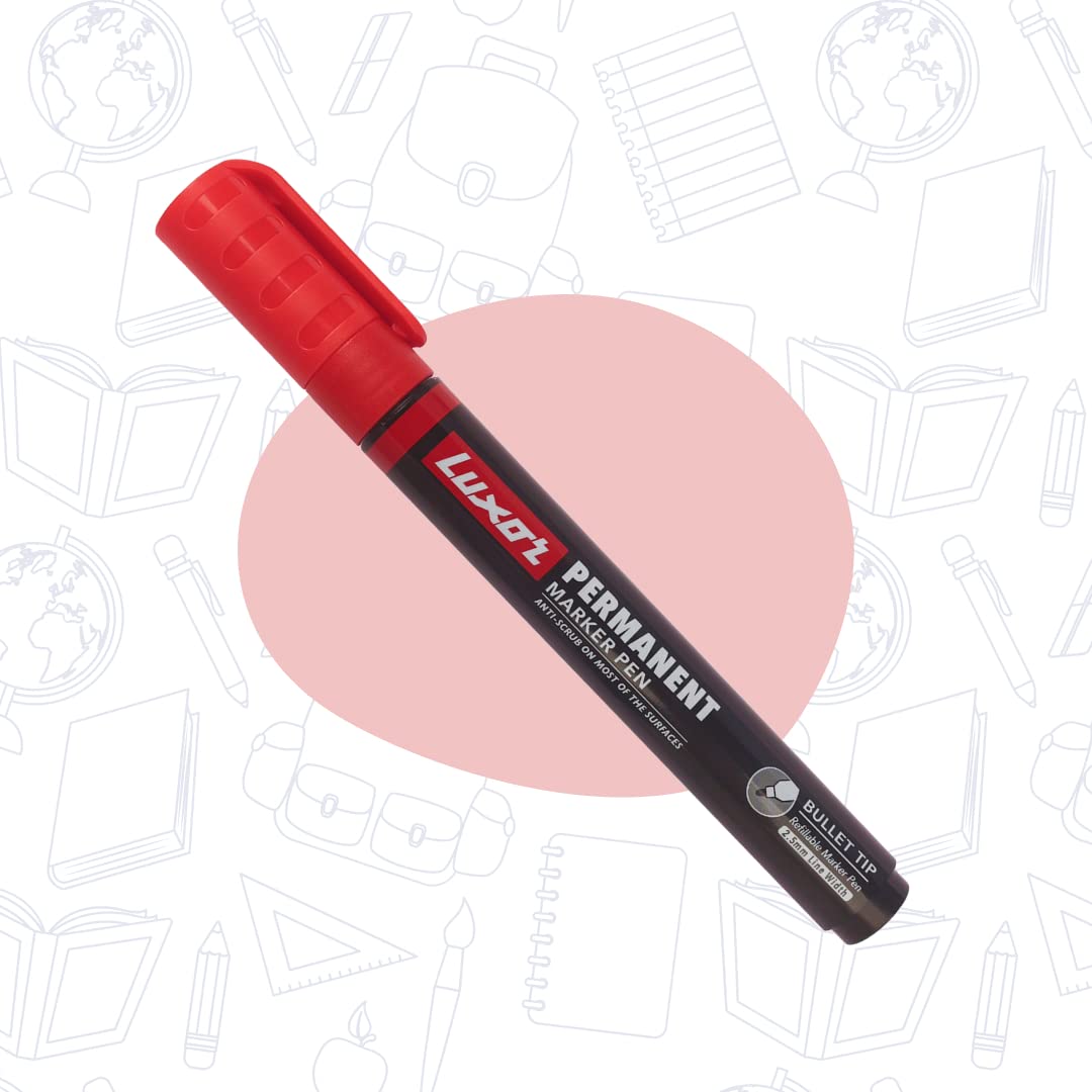 Luxor Refillable Permanent Marker, Red - Pack of 10 – view 2