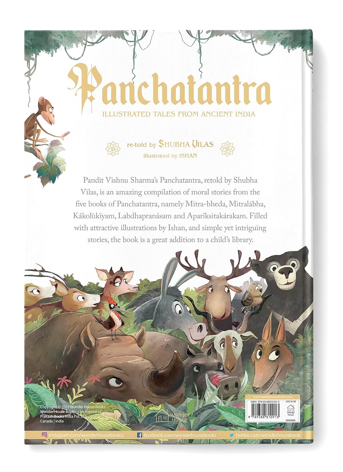 Pandit Vishnu Sharma's Panchatantra: Illustrated Tales From Ancient India by Shubha Vilas - Hardcover – view 2