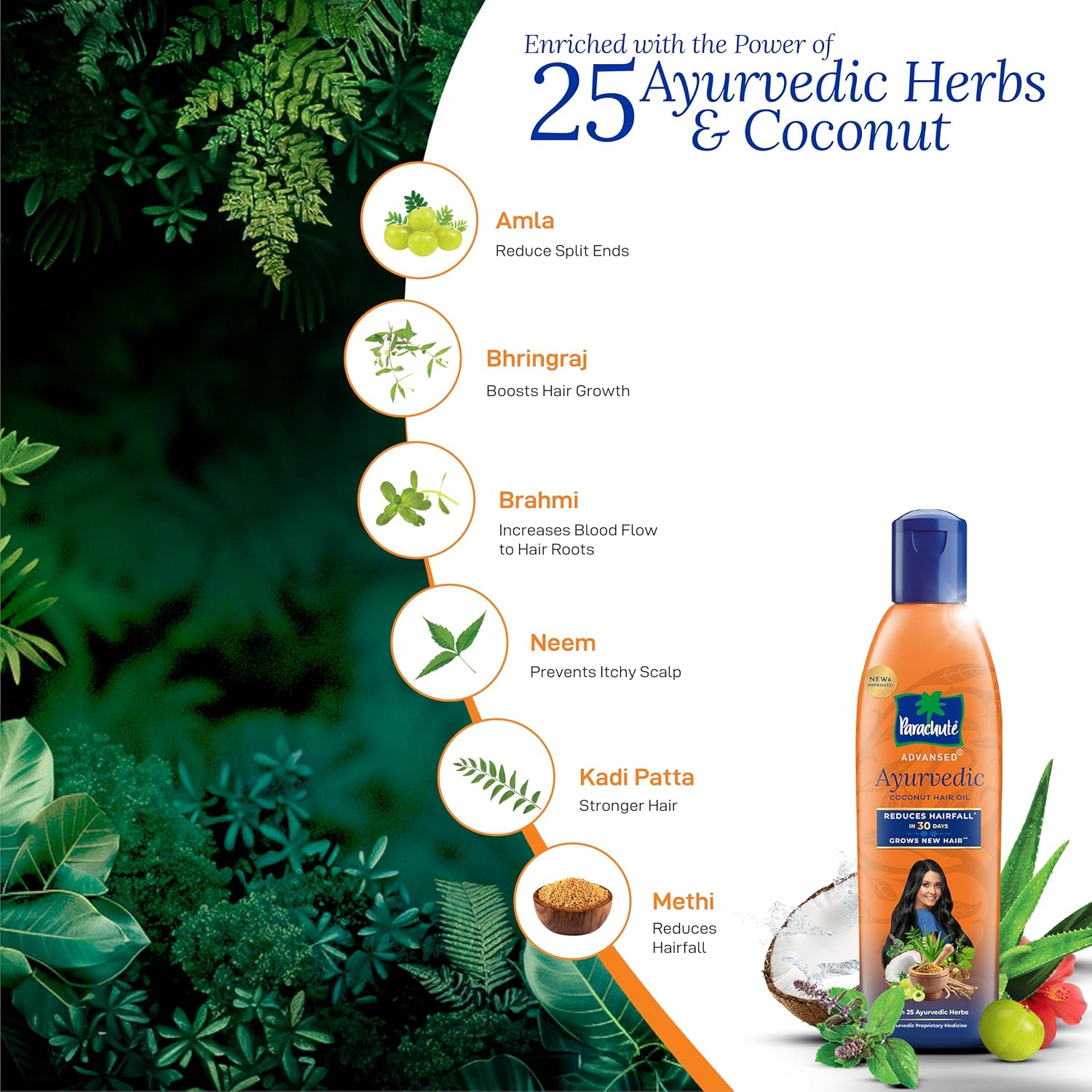 Parachute Advansed Ayurvedic Coconut Hair Oil for Hair Fall Control & Hair Growth, 300 ml – view 5