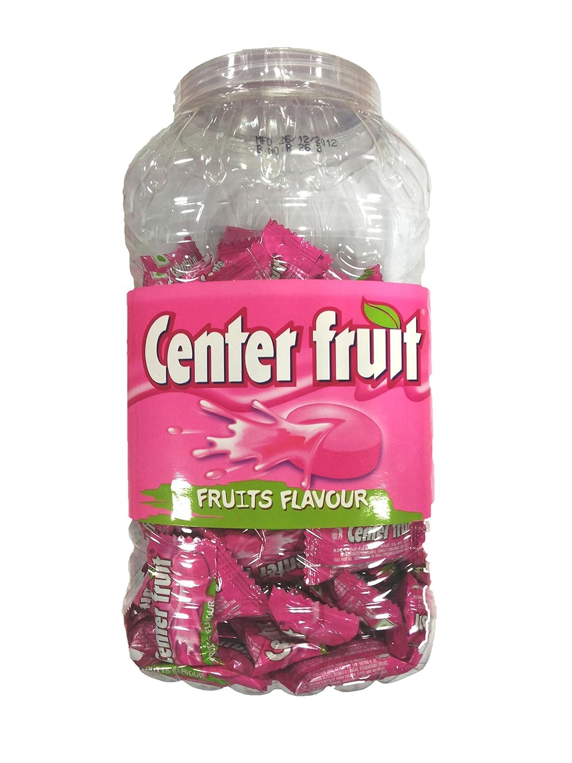 Centerfruit Strawberry Flavour Chewy Candy, Individually Wrapped Pieces, Jar Pack, 100 Pieces