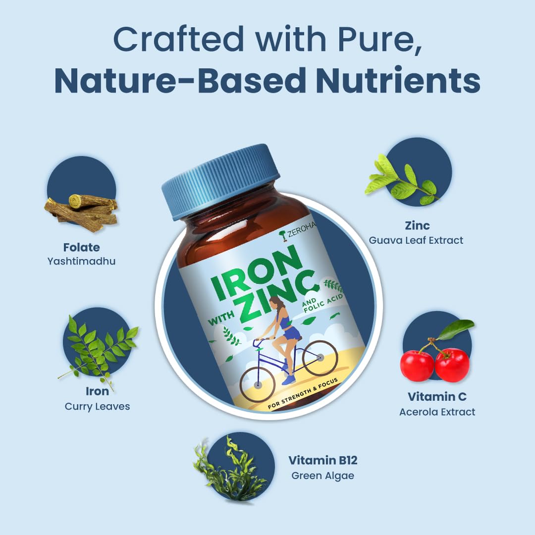 ZEROHARM Magnesium Glycinate Supplement with Iron, Folic Acid, Zinc & Vitamin B12 – view 3