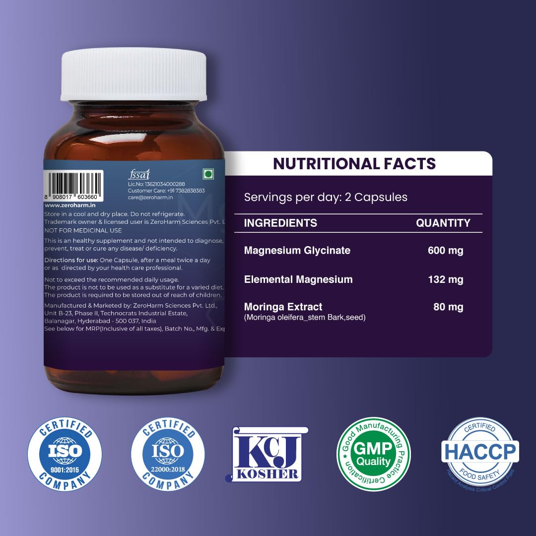 ZEROHARM Magnesium Glycinate Supplement with Iron, Folic Acid, Zinc & Vitamin B12 – view 7