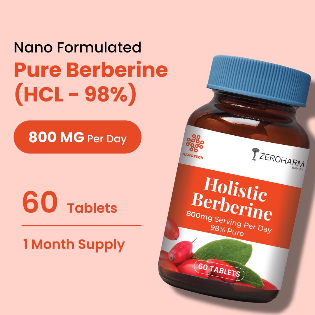 ZEROHARM Holistic Nano Berberine Tablets 98% Pure, 800 mg per Serving, 60 Tablets – view 2