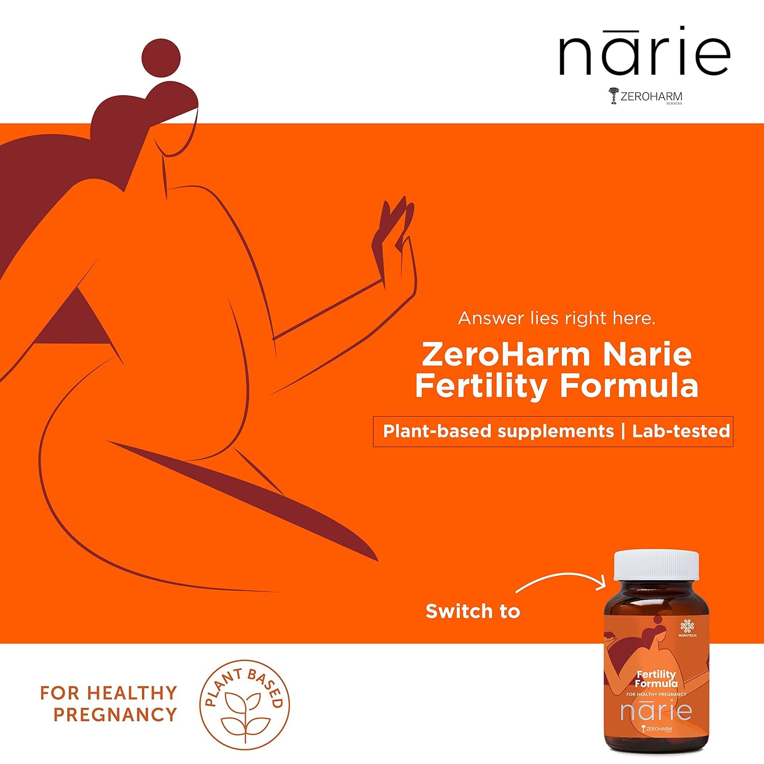 ZEROHARM Narie Fertility Formula Tablets, 60 Vegetarian Tablets – view 4