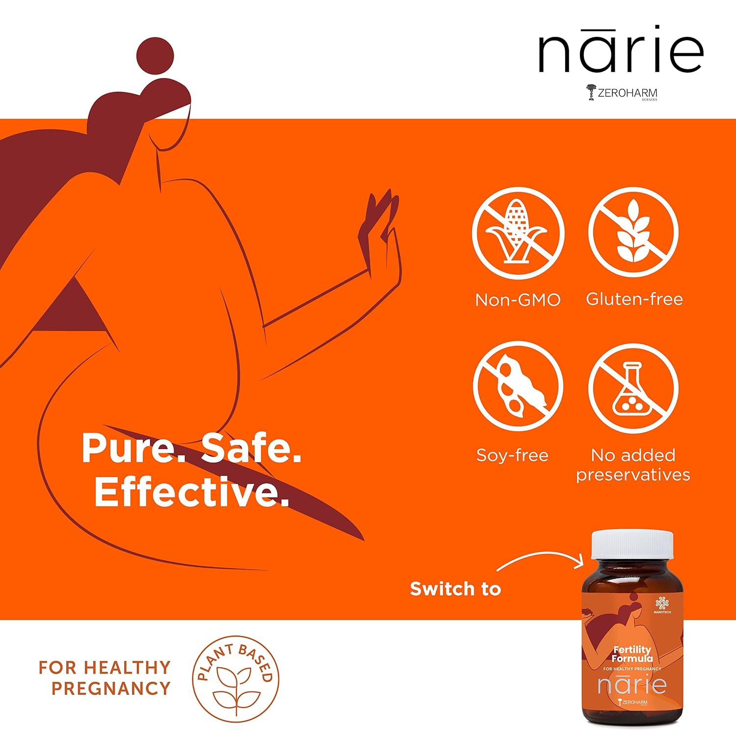 ZEROHARM Narie Fertility Formula Tablets, 60 Vegetarian Tablets – view 9