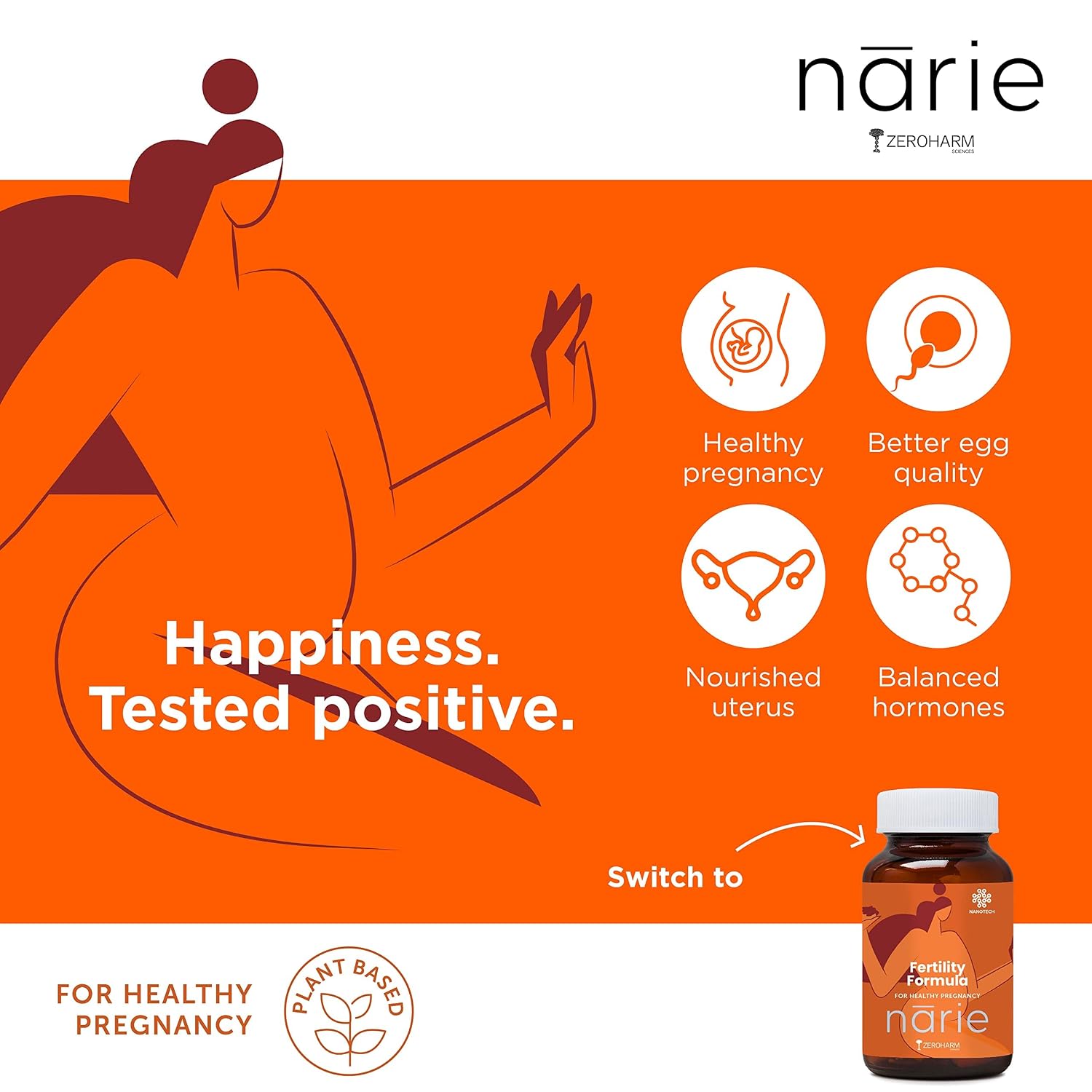 ZEROHARM Narie Fertility Formula Tablets, 60 Vegetarian Tablets – view 5