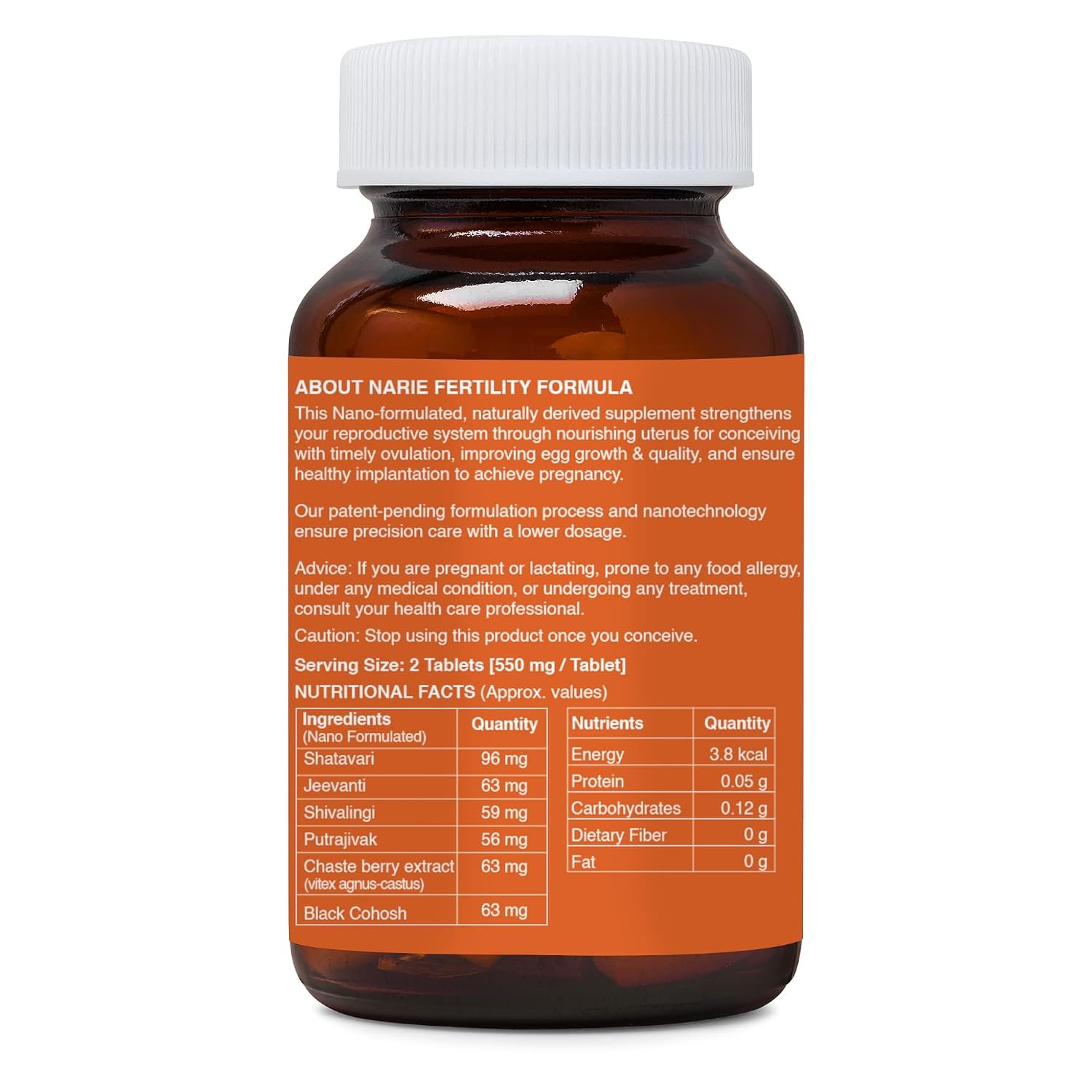 ZEROHARM Narie Fertility Formula Tablets, 60 Vegetarian Tablets – view 2