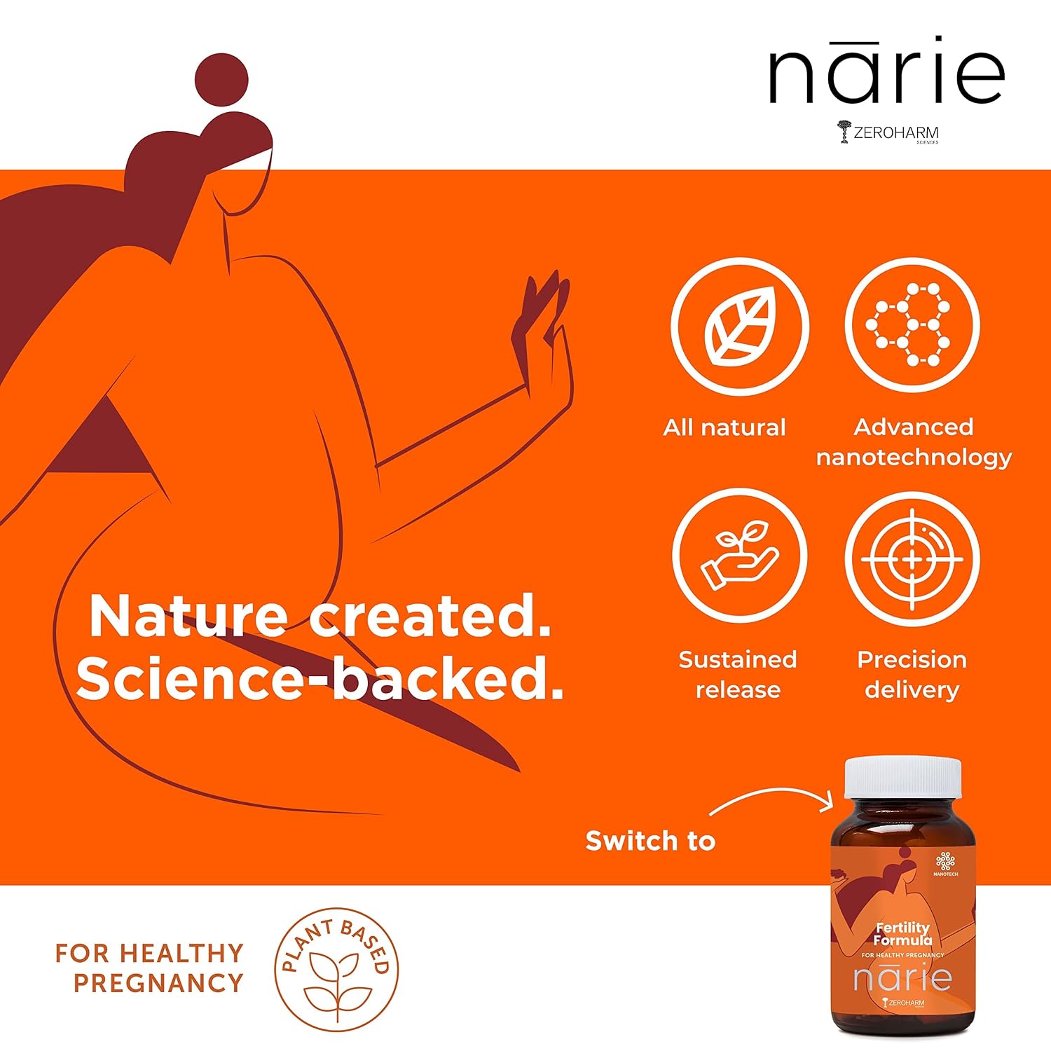 ZEROHARM Narie Fertility Formula Tablets, 60 Vegetarian Tablets – view 7