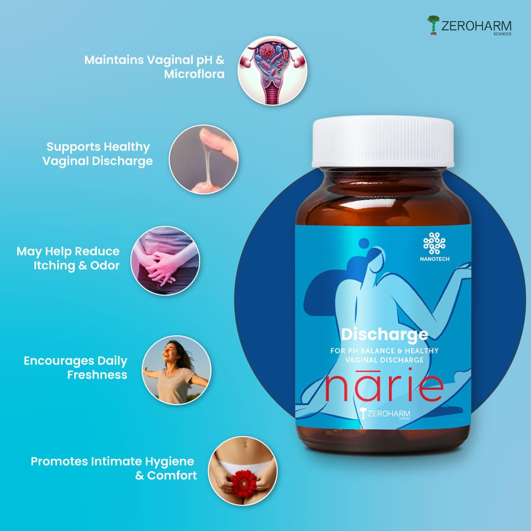 ZEROHARM Narie White Discharge Capsules for Women, 60 Capsules – view 5