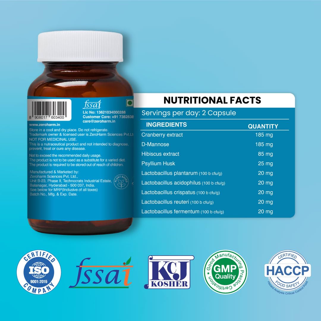 ZEROHARM Narie White Discharge Capsules for Women, 60 Capsules – view 7