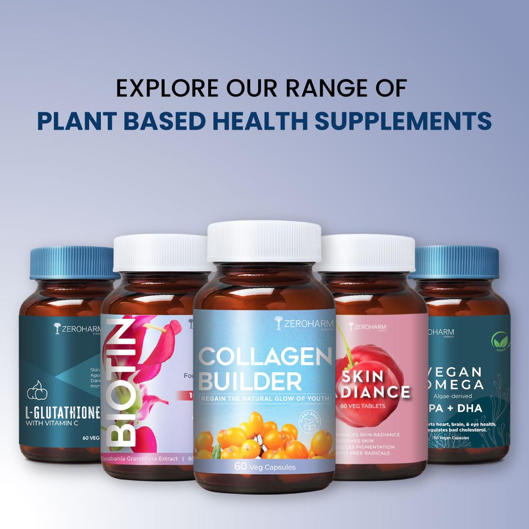 ZEROHARM Plant-Based Collagen Builder with Seabuckthorn, Vitamin C, Panax Ginseng & Biotin - 60 Capsules – view 7