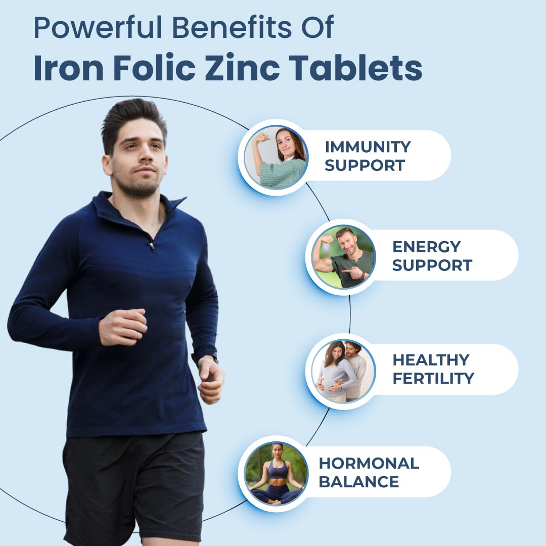 ZEROHARM Iron, Zinc, Folic Acid & Vitamin B12 Tablets - Plant-Based, 60 Tablets – view 6
