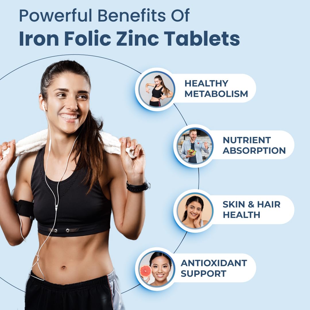 ZEROHARM Iron, Zinc, Folic Acid & Vitamin B12 Tablets - Plant-Based, 60 Tablets – view 7