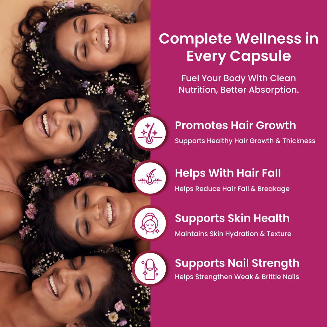 ZEROHARM Biotin Tablets for Hair Growth, 10000 mcg Vitamin B7, Plant-Based, 60 Tablets – view 3