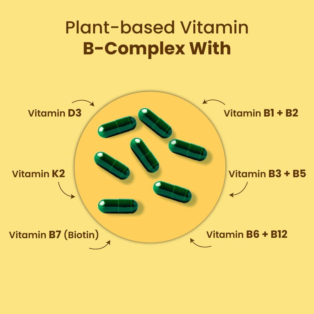 ZEROHARM B-Complex Pro with Vitamin D3 & K2-7, 60 Vegetarian Capsules – view 2