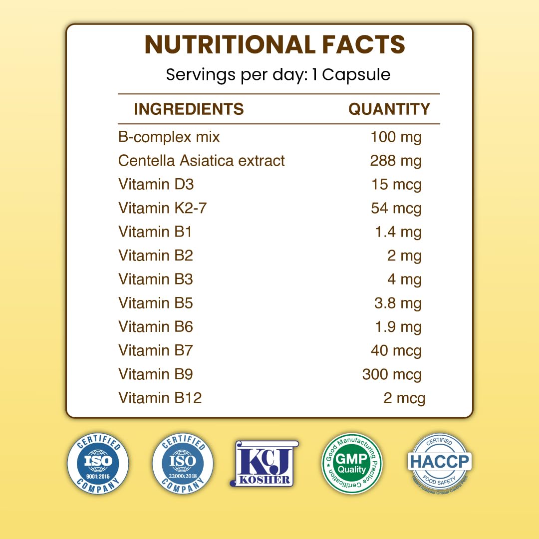 ZEROHARM B-Complex Pro with Vitamin D3 & K2-7, 60 Vegetarian Capsules – view 7