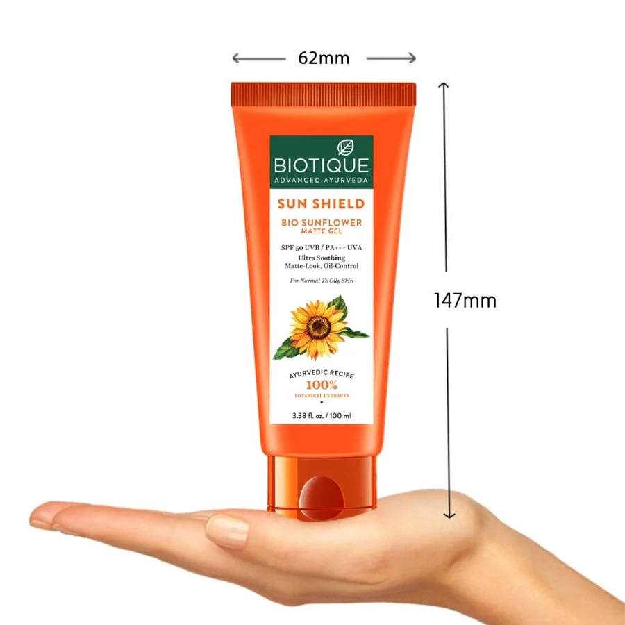 Biotique Sun Shield Sunflower Matte Gel SPF 50 UVB (100 ml) – view 3