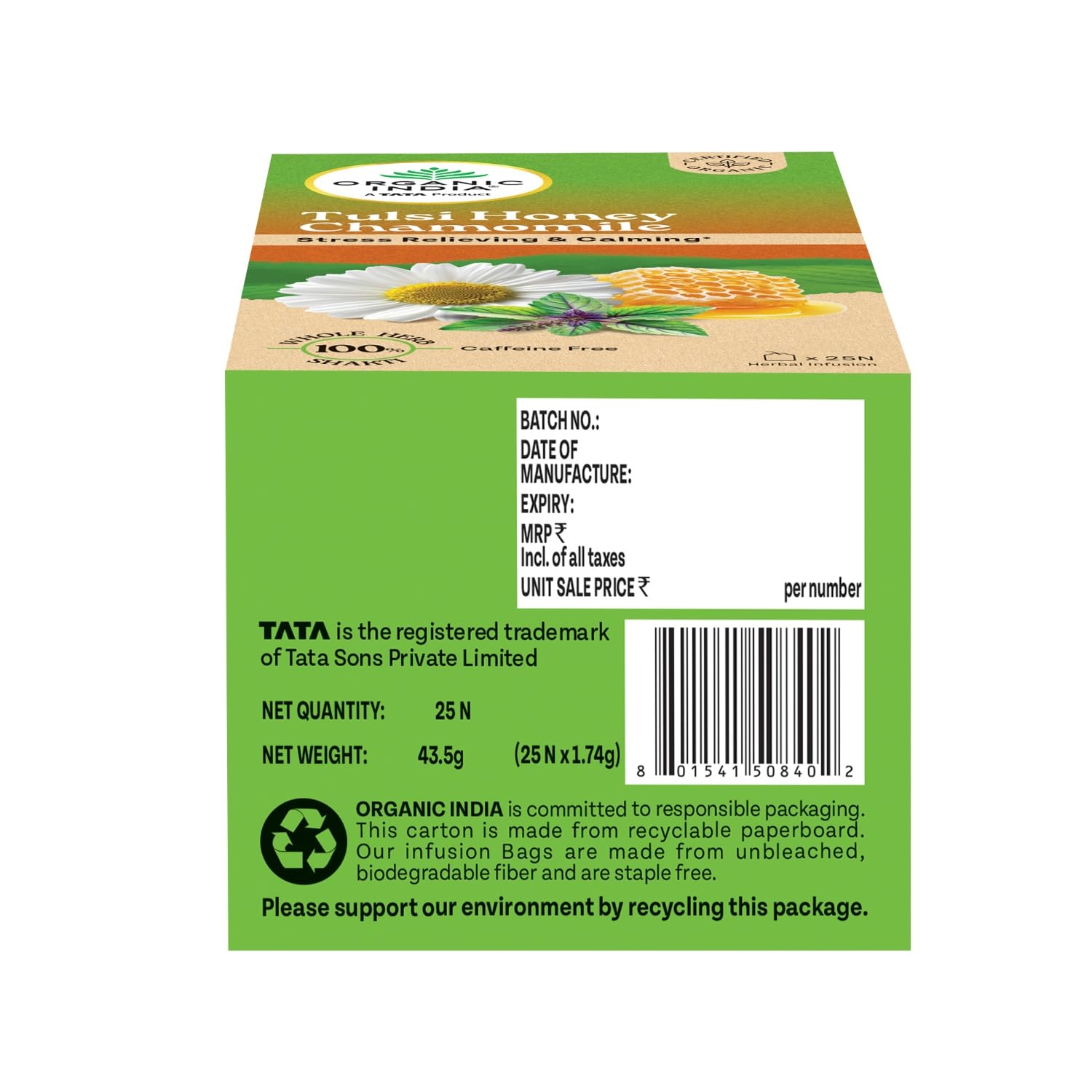 Organic India Tulsi Honey Chamomile Infusion Tea Bags, 25 Count – view 6
