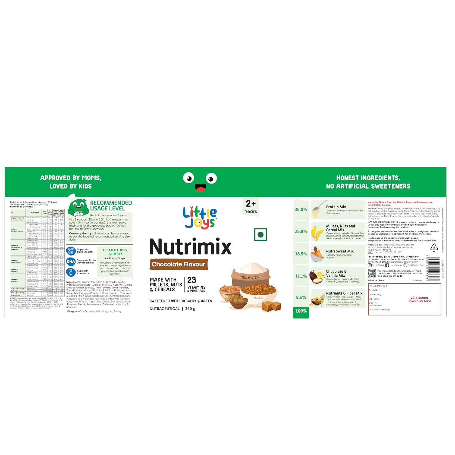 Little Joys Chocolate Nutrimix Powder 350g for Kids 2-6 Years – view 9
