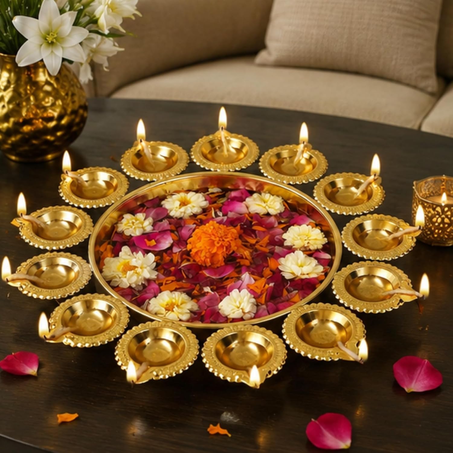 Webelkart Diya Shape Decorative Urli Bowl – view 6