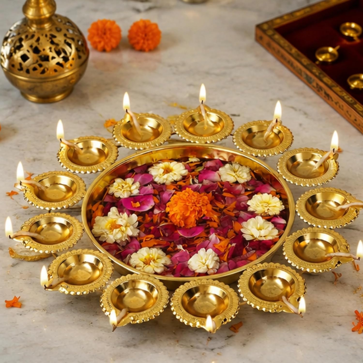 Webelkart Diya Shape Decorative Urli Bowl – view 2