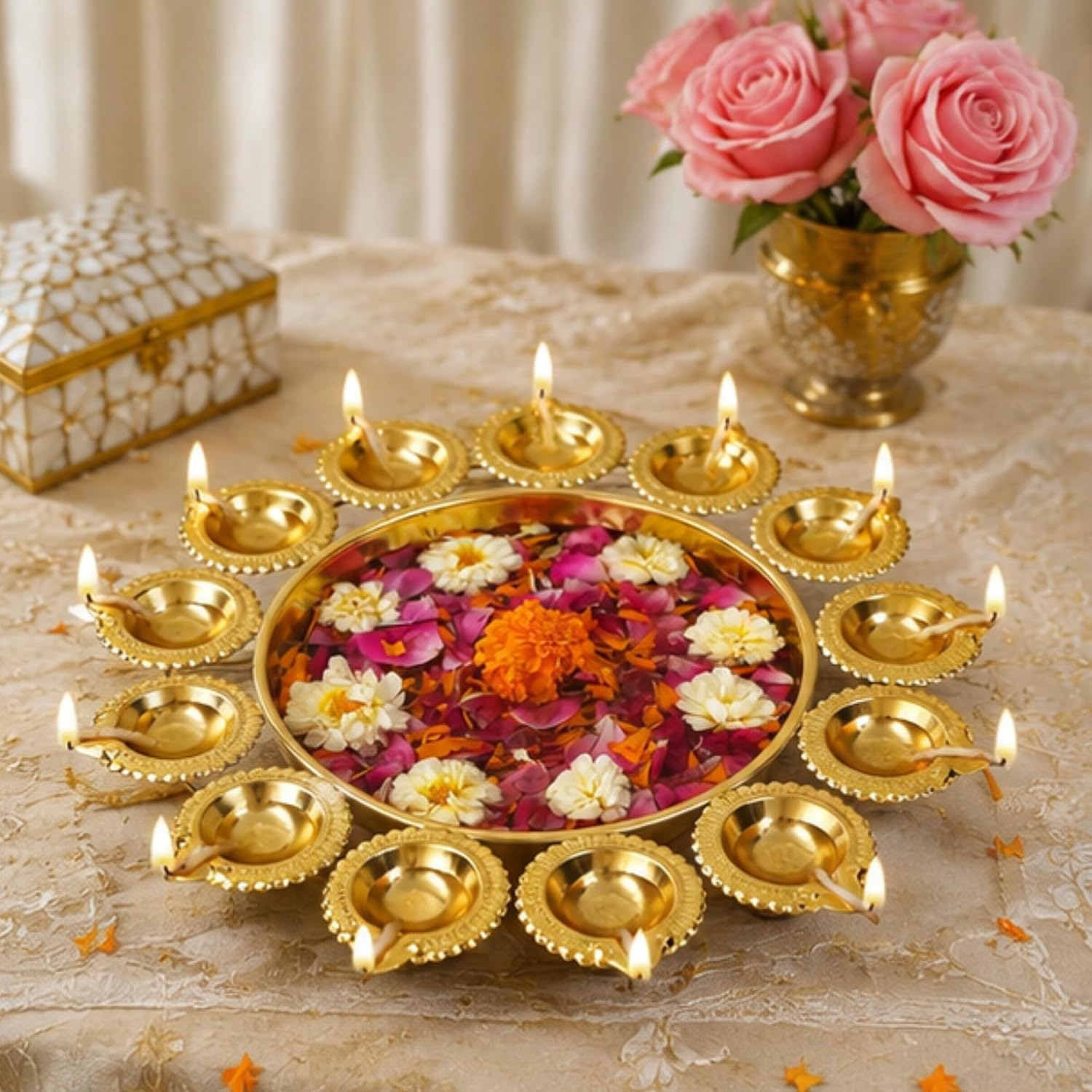 Webelkart Diya Shape Decorative Urli Bowl – view 3