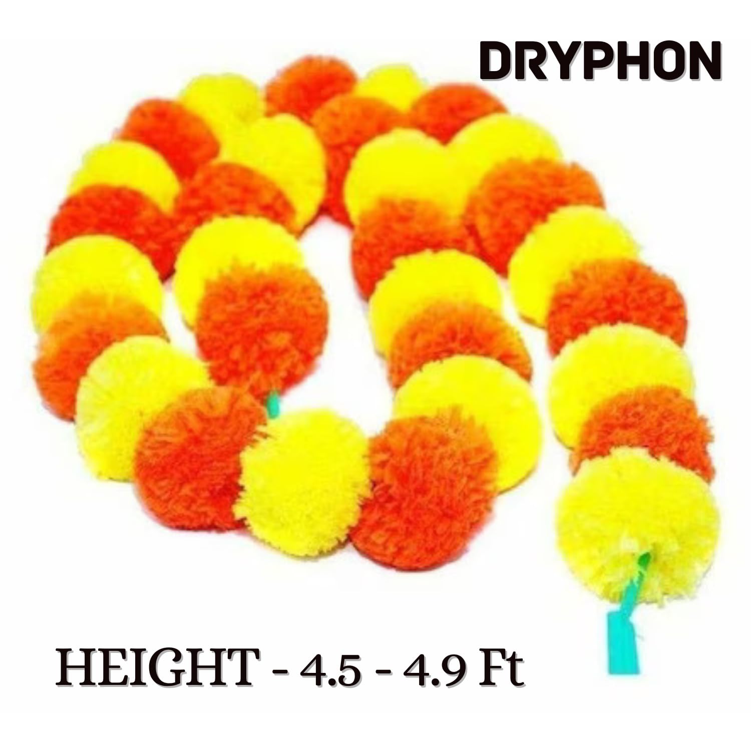 DRYPHON Artificial Marigold Flower Garlands for Decoration, Multicolour, Pack of 10 – view 2