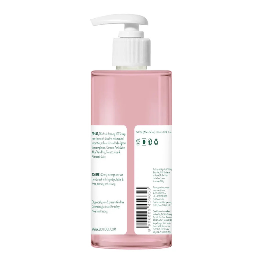 Biotique Advanced Organics Bio Fruit Whitening & Brightening Face Wash (300 ml) – view 2