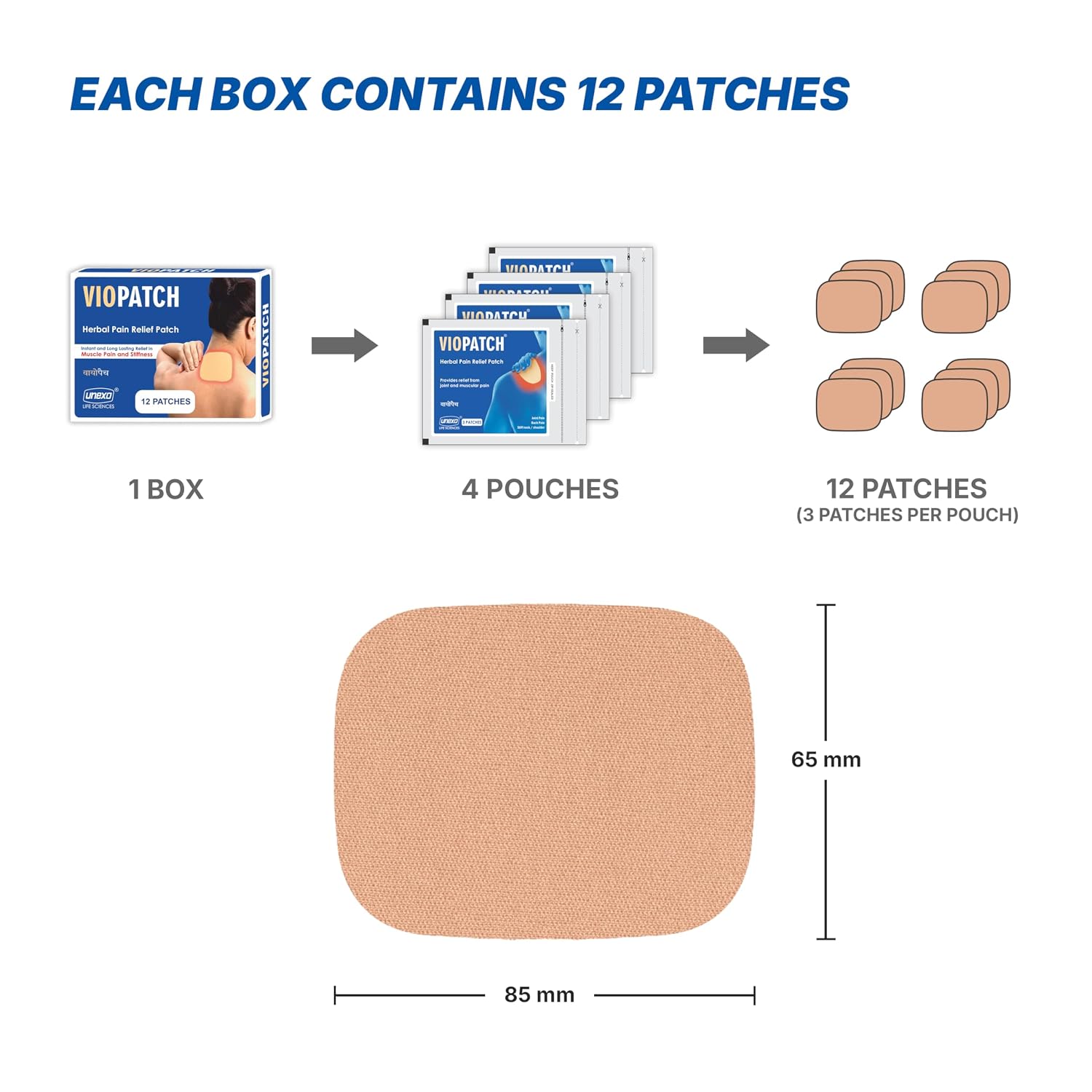 Viopatch Natural Herbal Instant Relief Patch for Muscular & Joint Pain, 12 Patch – view 6