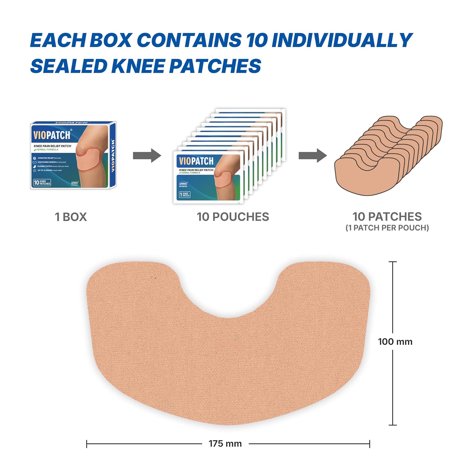Viopatch Knee Pain Relief Patch, Pack of 10 – view 6