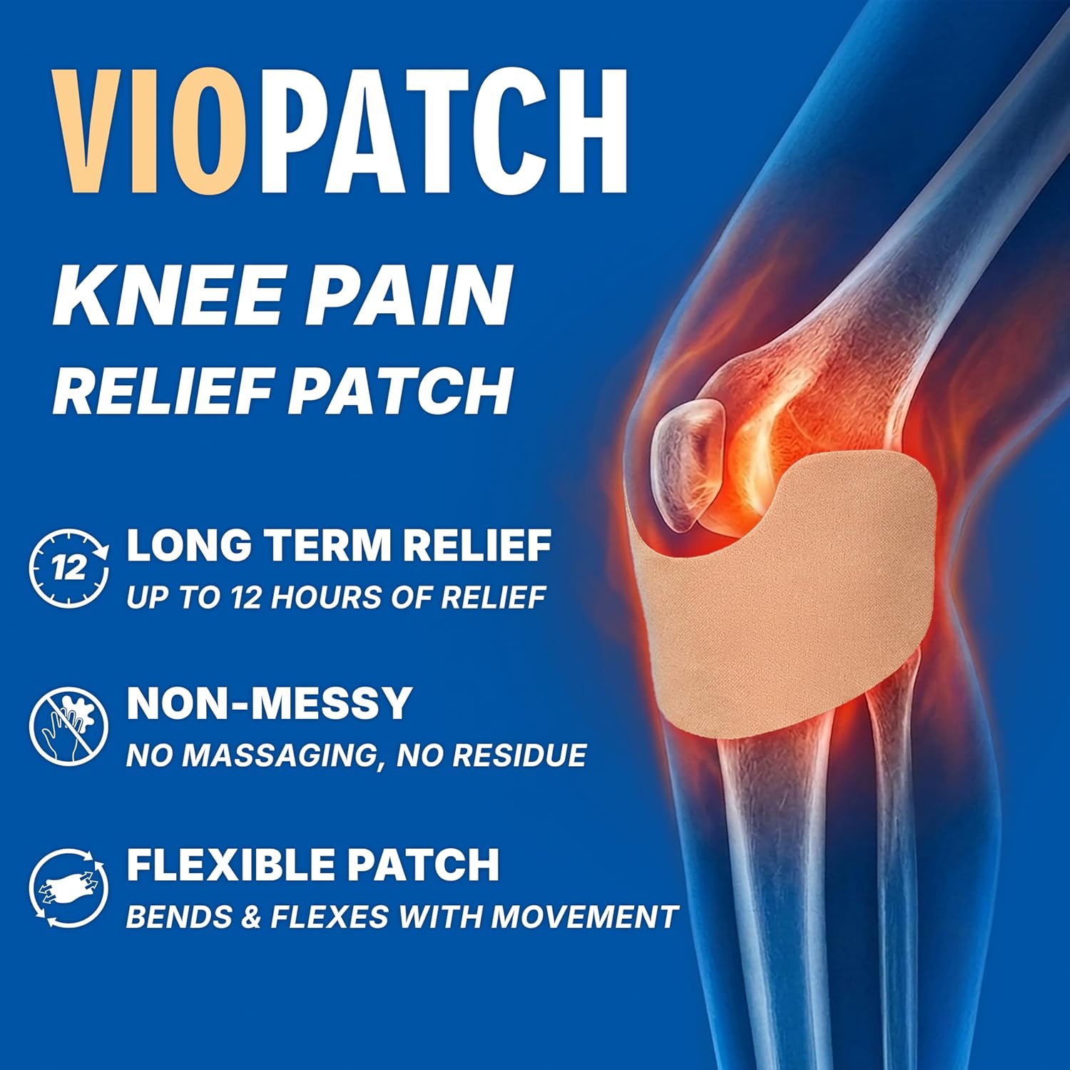 Viopatch Knee Pain Relief Patch, Pack of 10 – view 2