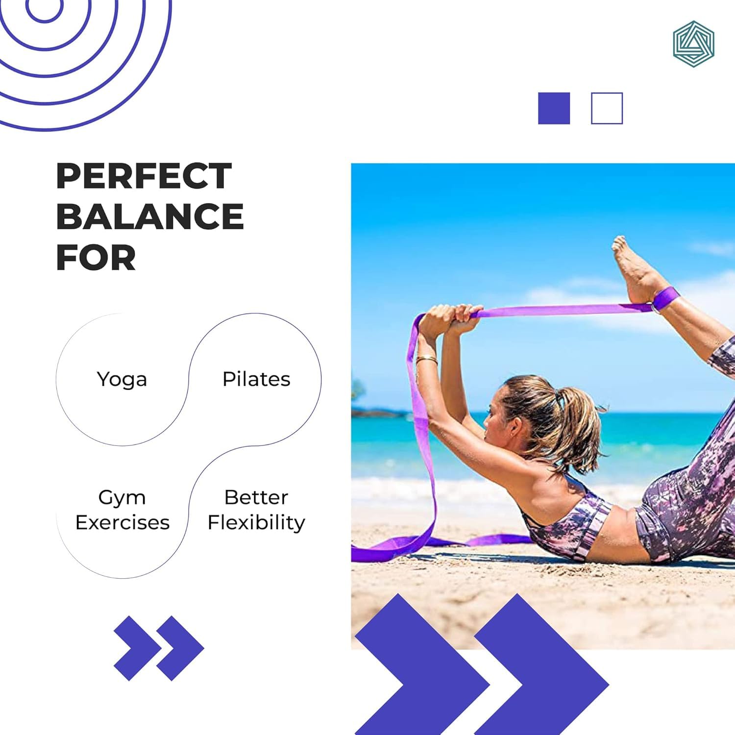 Boldfit Yoga Strap for Stretching with Adjustable D-Ring, 6 Feet, Purple – view 5
