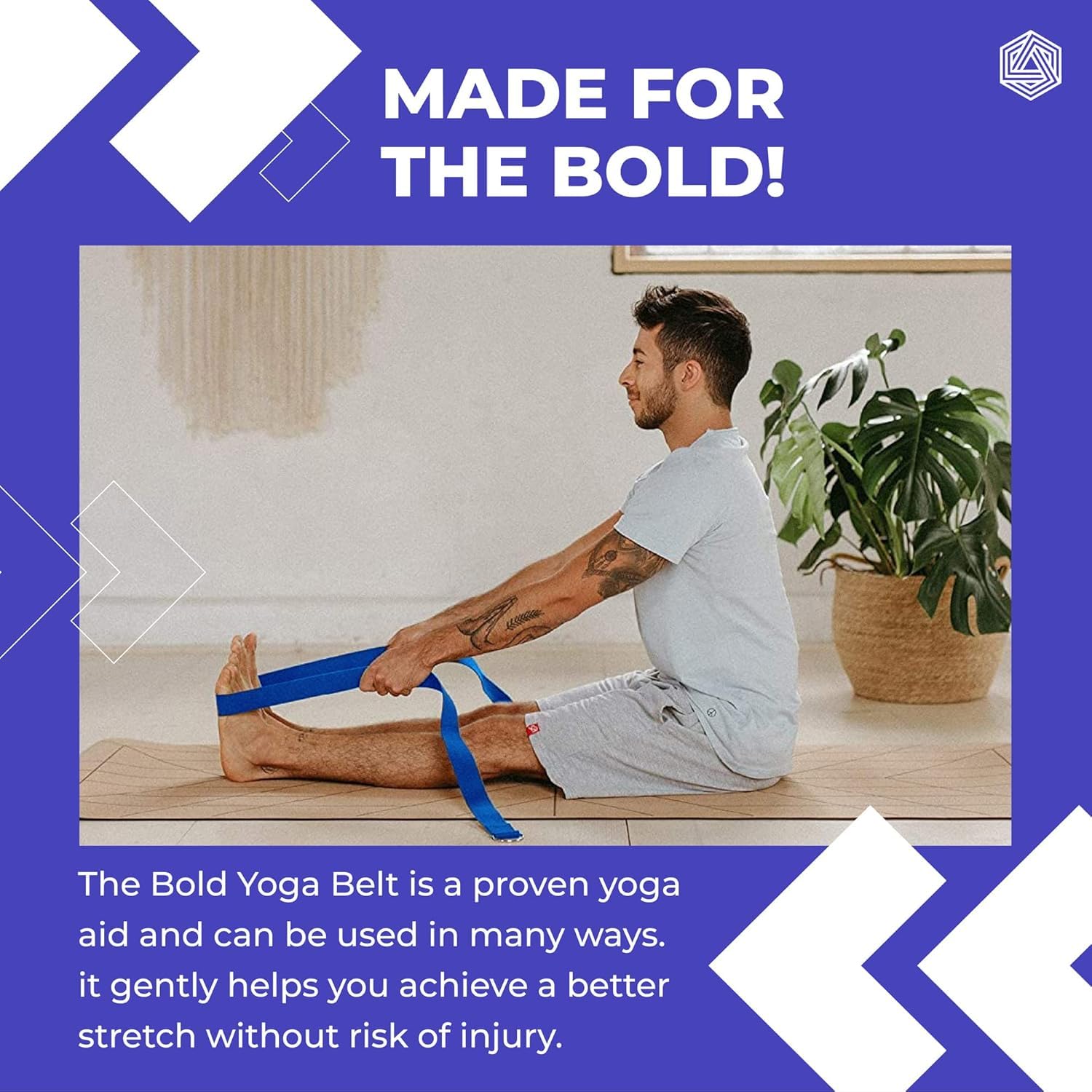 Boldfit Yoga Strap for Stretching with Adjustable D-Ring, 6 Feet, Purple – view 6