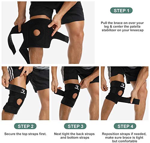 FASHNEX Open Patella Knee Support Brace, Black, Single Piece, Free Size – view 3