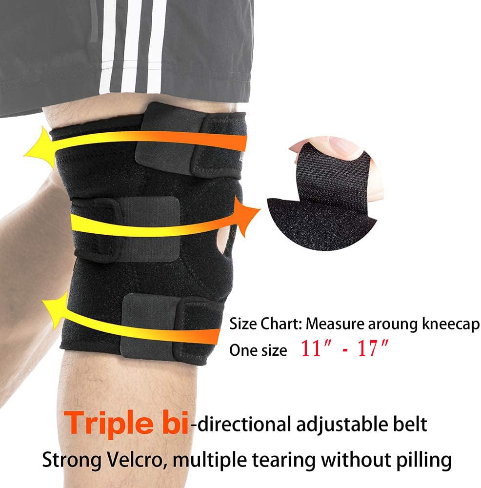 FASHNEX Open Patella Knee Support Brace, Black, Single Piece, Free Size – view 2