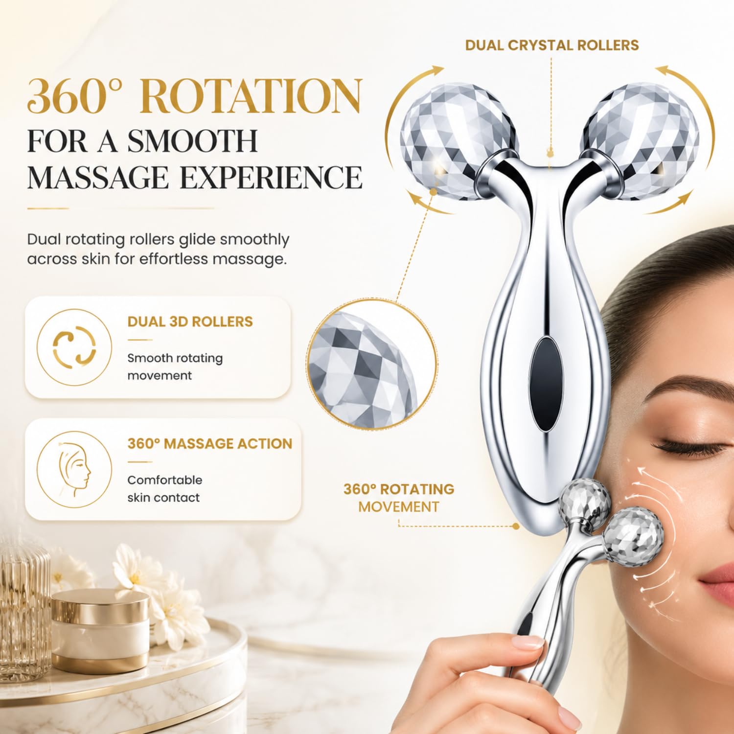 Mirie Manual 3D Massager Roller for Face & Body – view 3