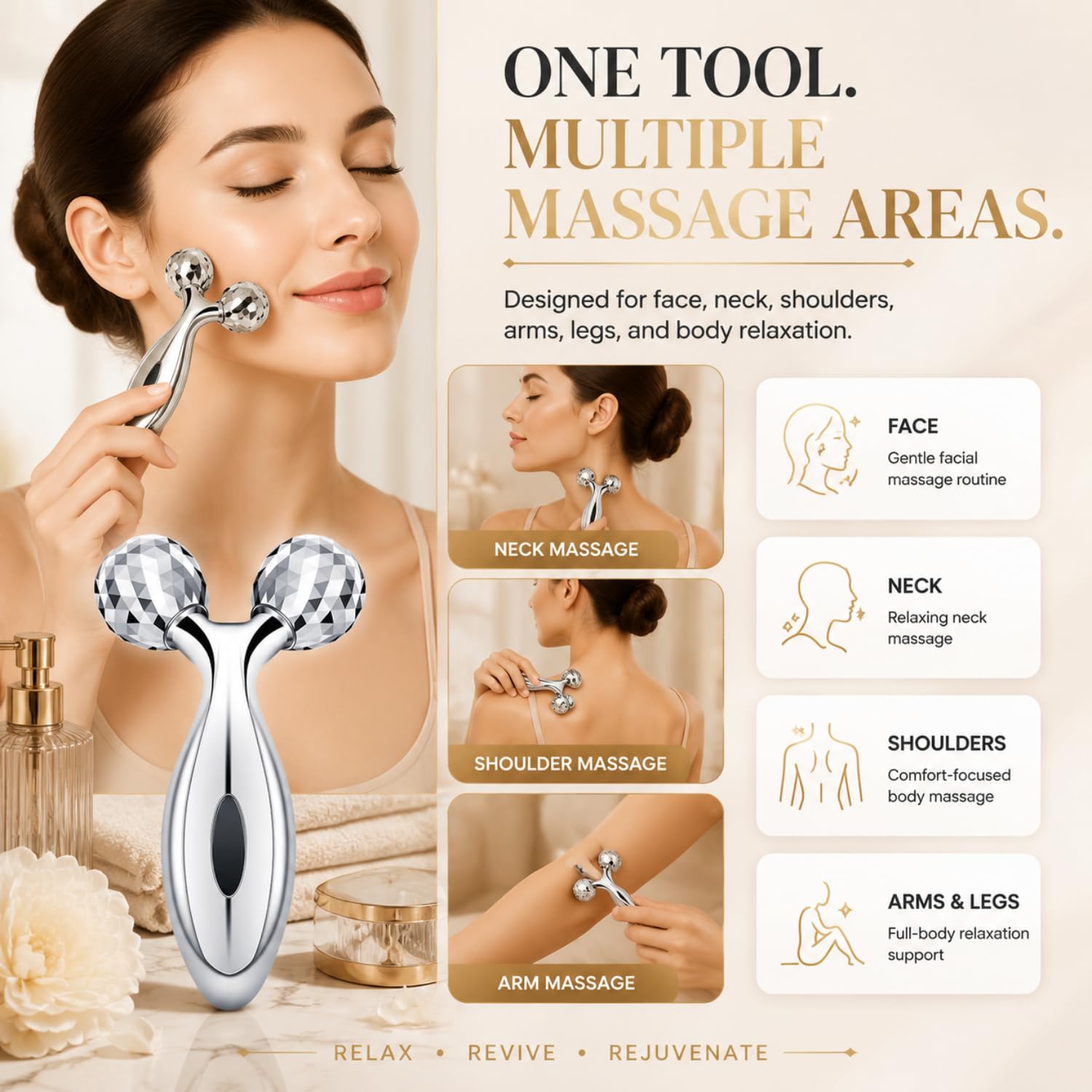Mirie Manual 3D Massager Roller for Face & Body – view 4