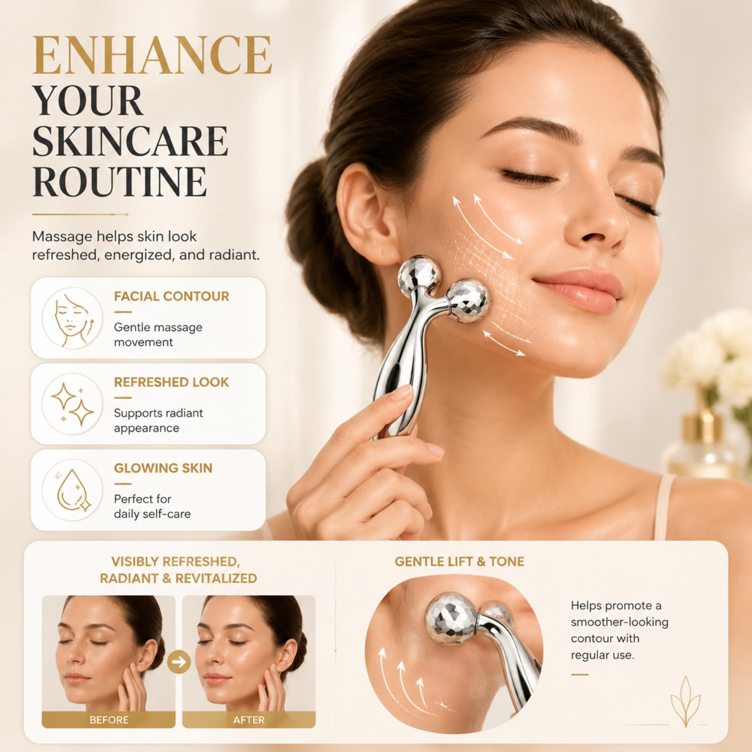 Mirie Manual 3D Massager Roller for Face & Body – view 5