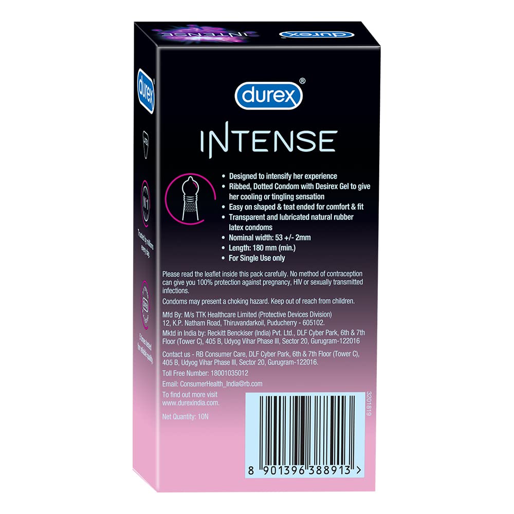 Durex Intense Condoms for Her, Ribbed & Dotted, 10 Count – view 11