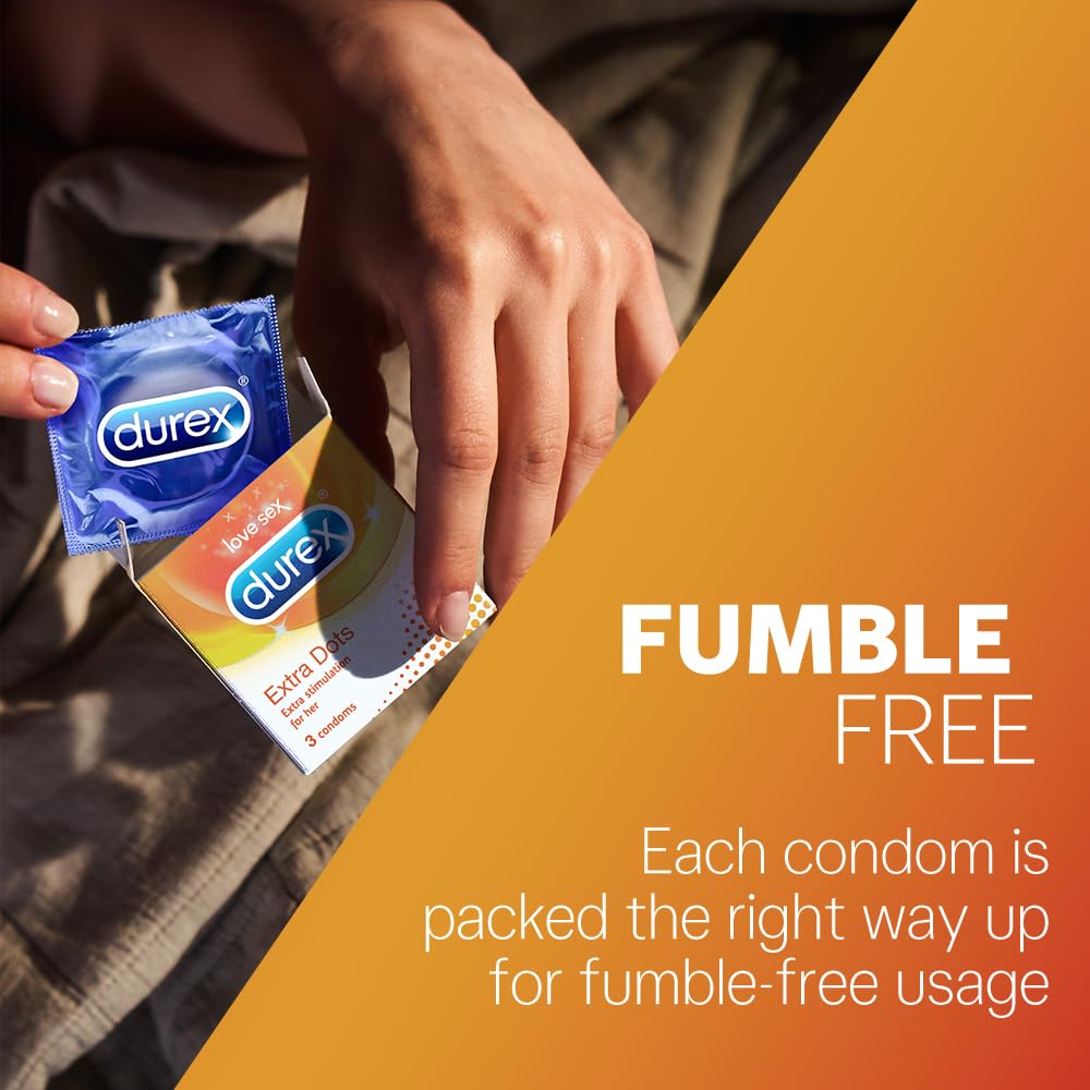 Durex Extra Dotted Lubricated Condoms, 10 Count – view 7