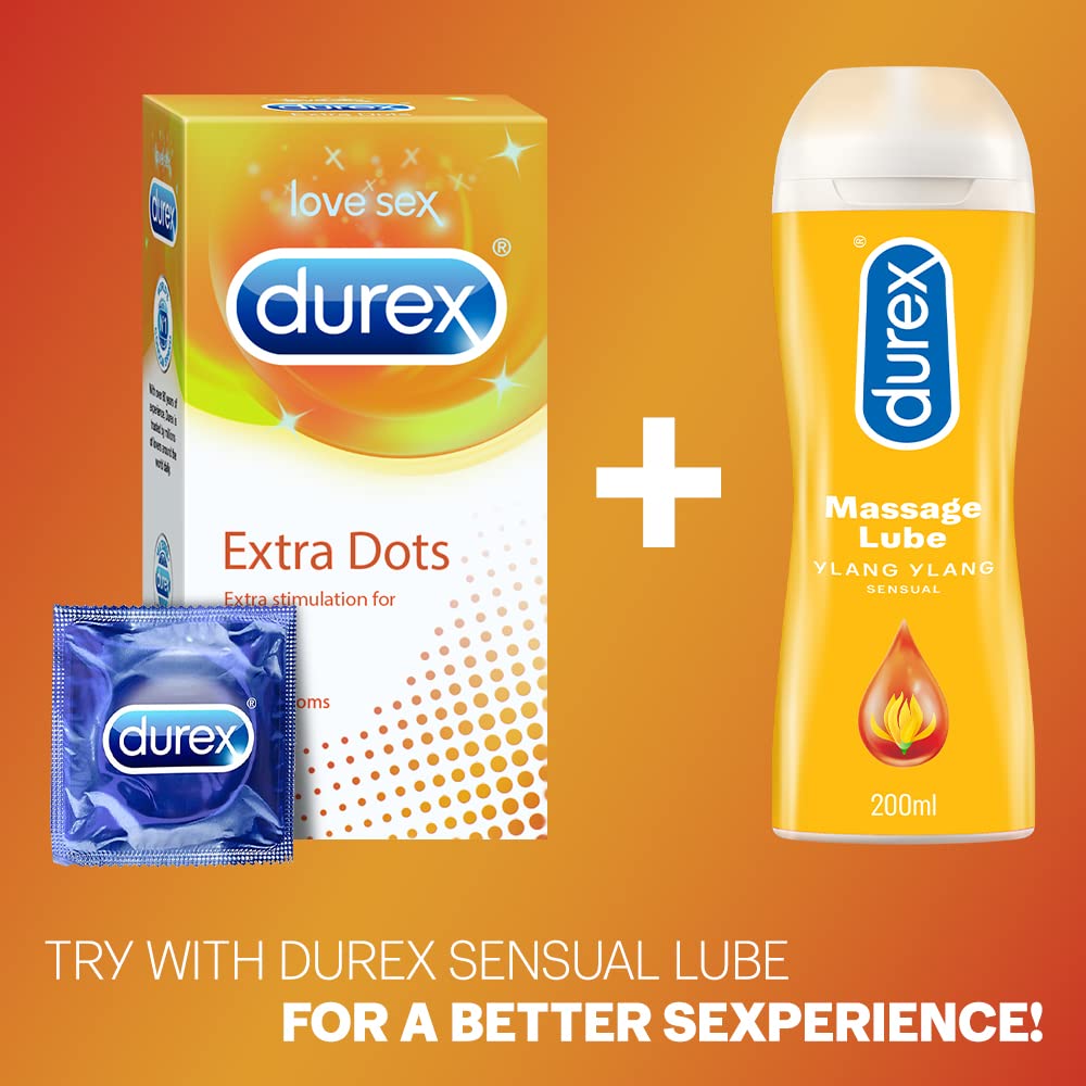 Durex Extra Dotted Lubricated Condoms, 10 Count – view 9