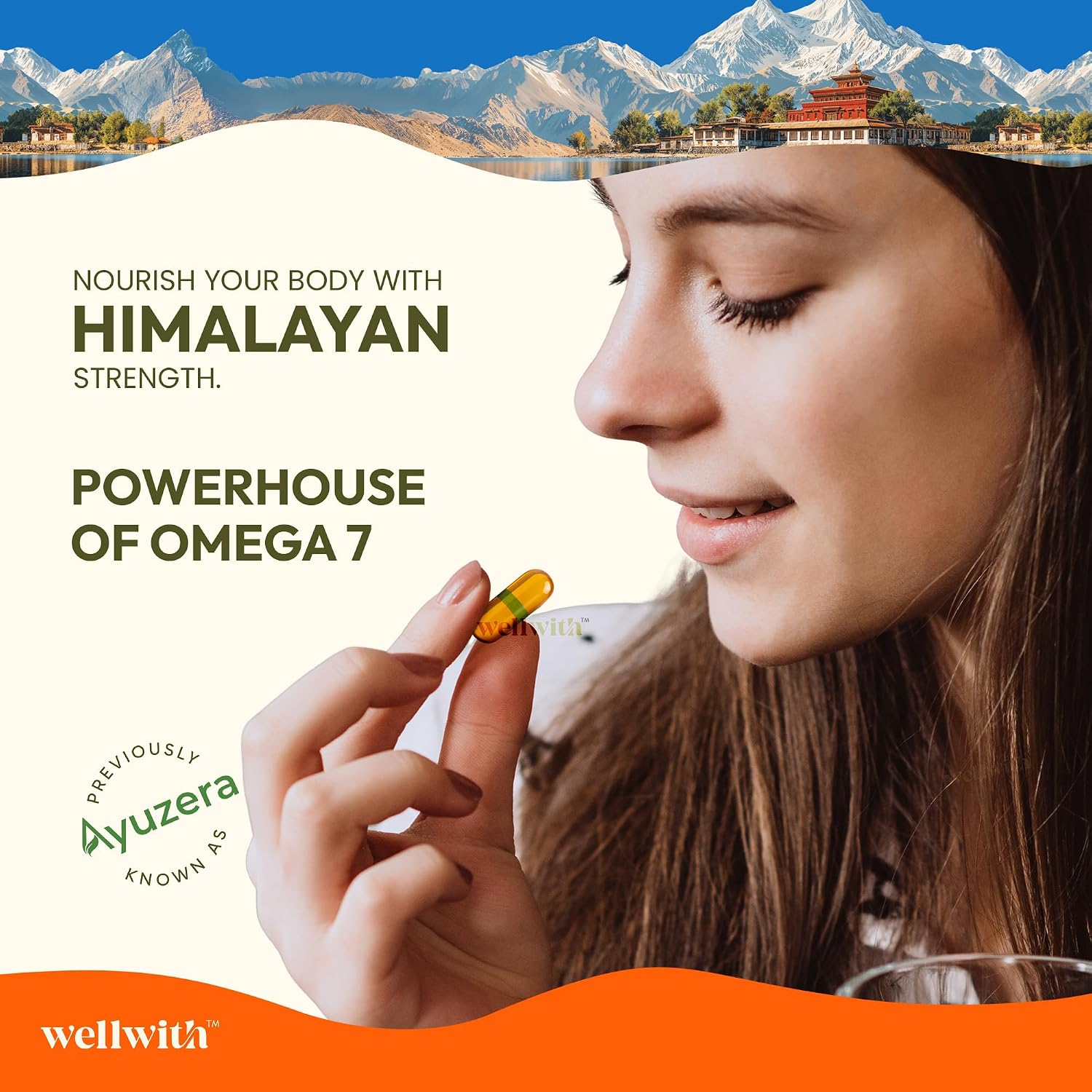 Wellwith Sea Buckthorn Berry Oil Vegan Omega 7 500mg, 30 Veg HPMC Capsules – view 2