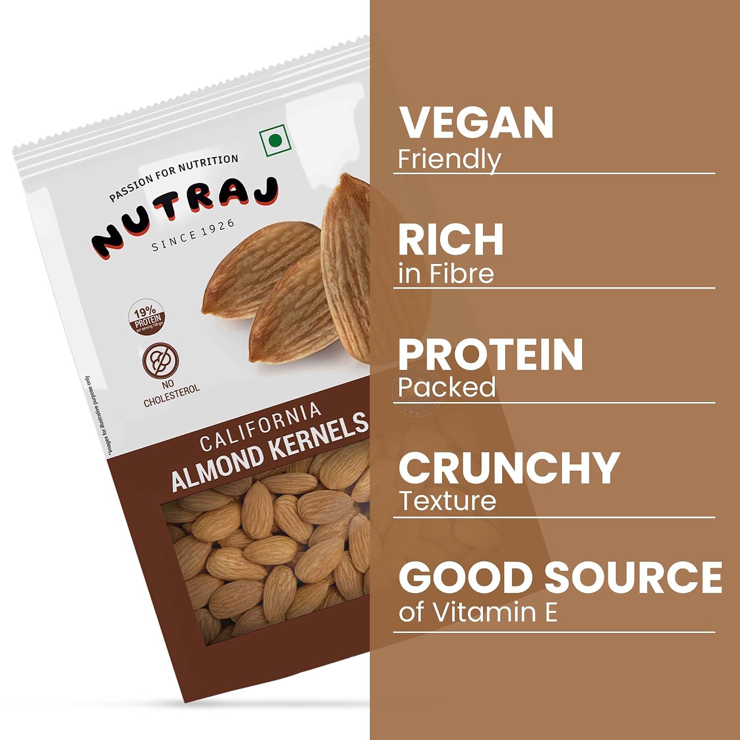 Nutraj California Almond Kernels 1kg Pouch – view 4