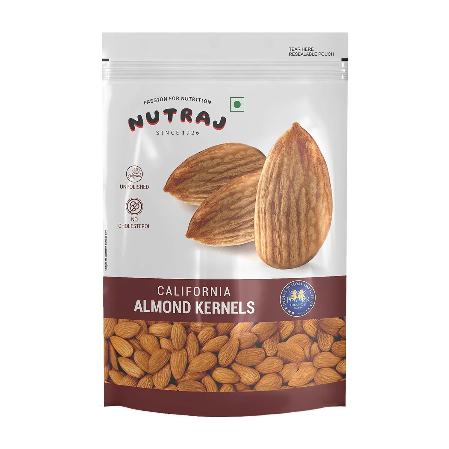 Nutraj Raw California Almonds 250g Pouch | Badam | Dry Fruits